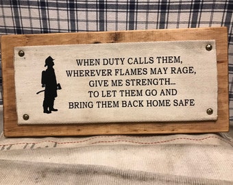 Fire Hose Firefighter Wall Sign Handmade Firefighter Upcycled, Firefighter Gift, Wedding Gift, Wall Decor, Fireman Gift, Gift for him