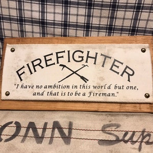Fire Hose Firefighter Wall Sign Handmade Firefighter Upcycled, Firefighter Gift, Wedding Gift, Wall Decor, Fireman Gift, Gift for him