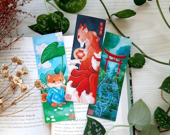 Japan Inspired Bookmarks - Watercolor Painting - Colorful Illustration