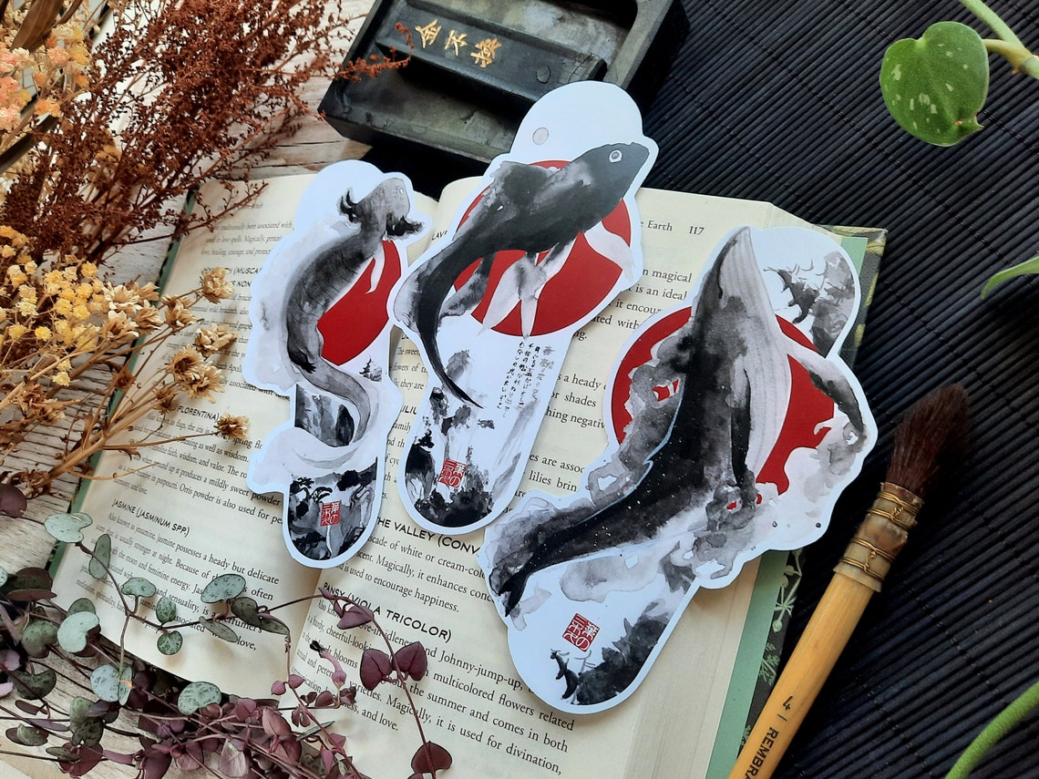 Sumi-e Animal Bookmarks - Japanese Ink Painting - Etsy