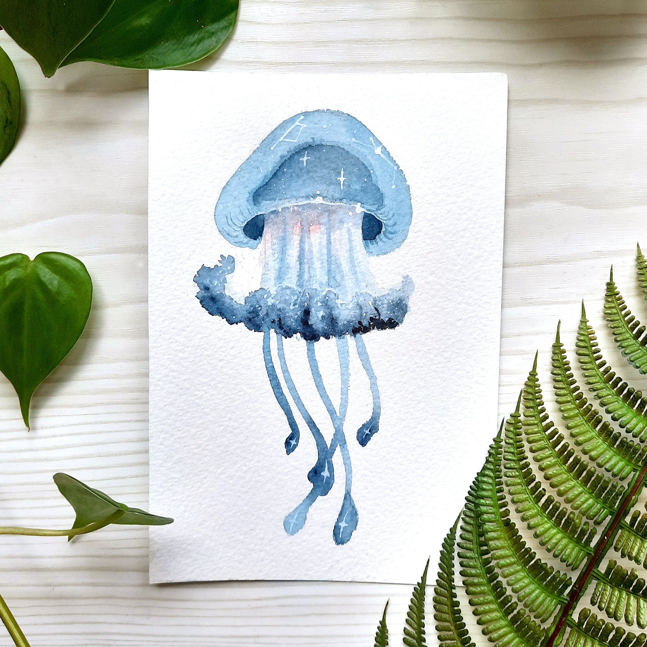 Aquatic Galaxy Animals Original Paintings Watercolor | Etsy