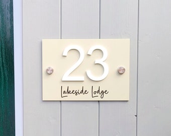 Perspex personalised house number sign - 3d door number - matt acrylic number sign - outdoor sign - Vinyl street name sign