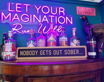 Street sign - nobody gets out sober...- indoor sign- quote sign - 3d street sign - wooden sign - wall sign - street plaque - wall art -