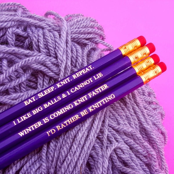 Knitting gift knitting quote pencils  stocking filler stocking stuffer stationery gift for a knitter 5 pound gift for women winter is coming