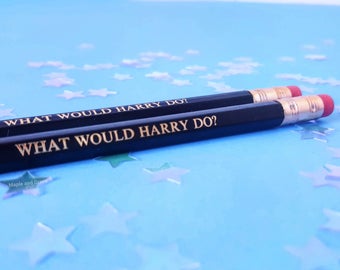 Quote pencils - what would Harry do? -harry potter slogan pencils quirky stationery stocking filler stocking stuffer back to school supplies