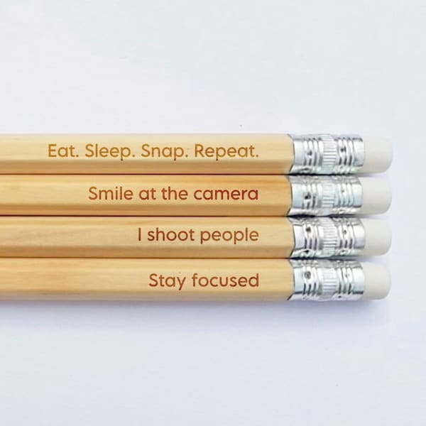 Photography quote pencils - photographer gift- slogan pencils - student supplies - stocking filler - stationary - photograph lover