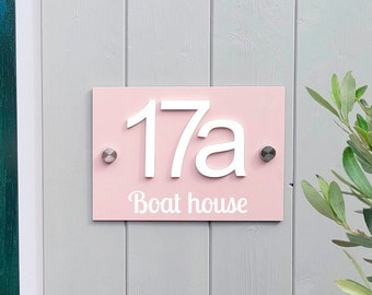 Personalised perspex door number sign - house plaque - 3d door number - matt acrylic number sign - outdoor sign - Vinyl street name sign