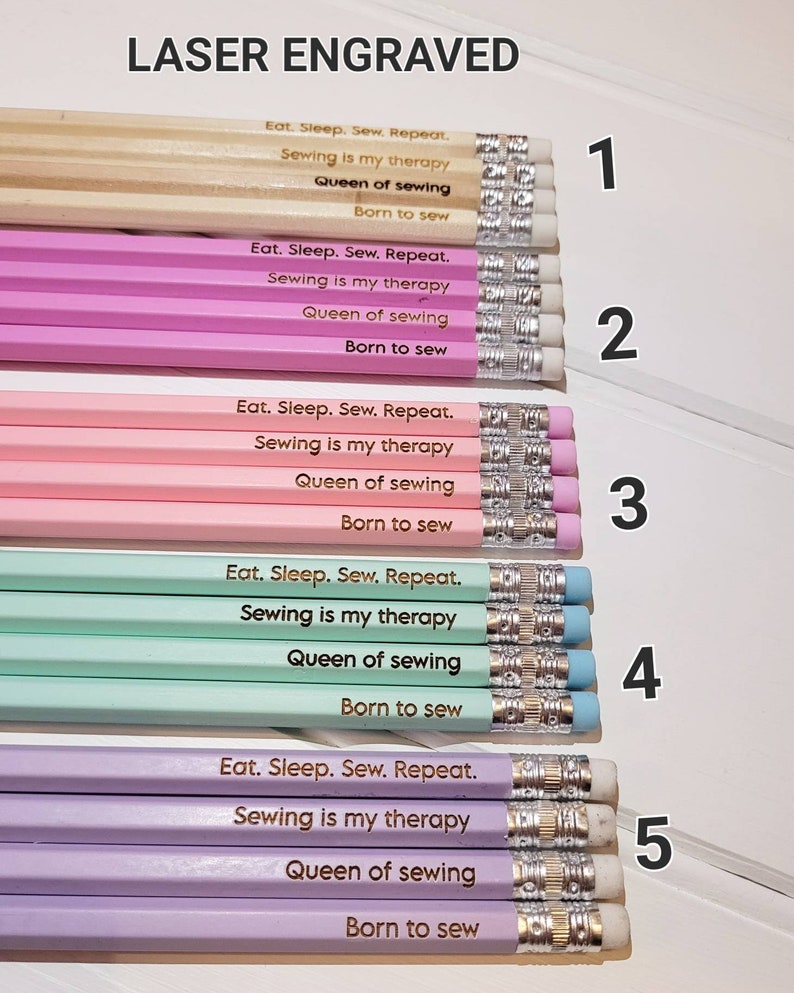 Sewing quote pencils sewing lover gift sewer gift seamstress gift gift for her craft gift born to sew sewing therapy Sewing gift image 6