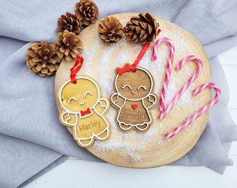 Personalised gingerbread tree decoration, custom gingerbread Christmas ornament, Xmas bauble,