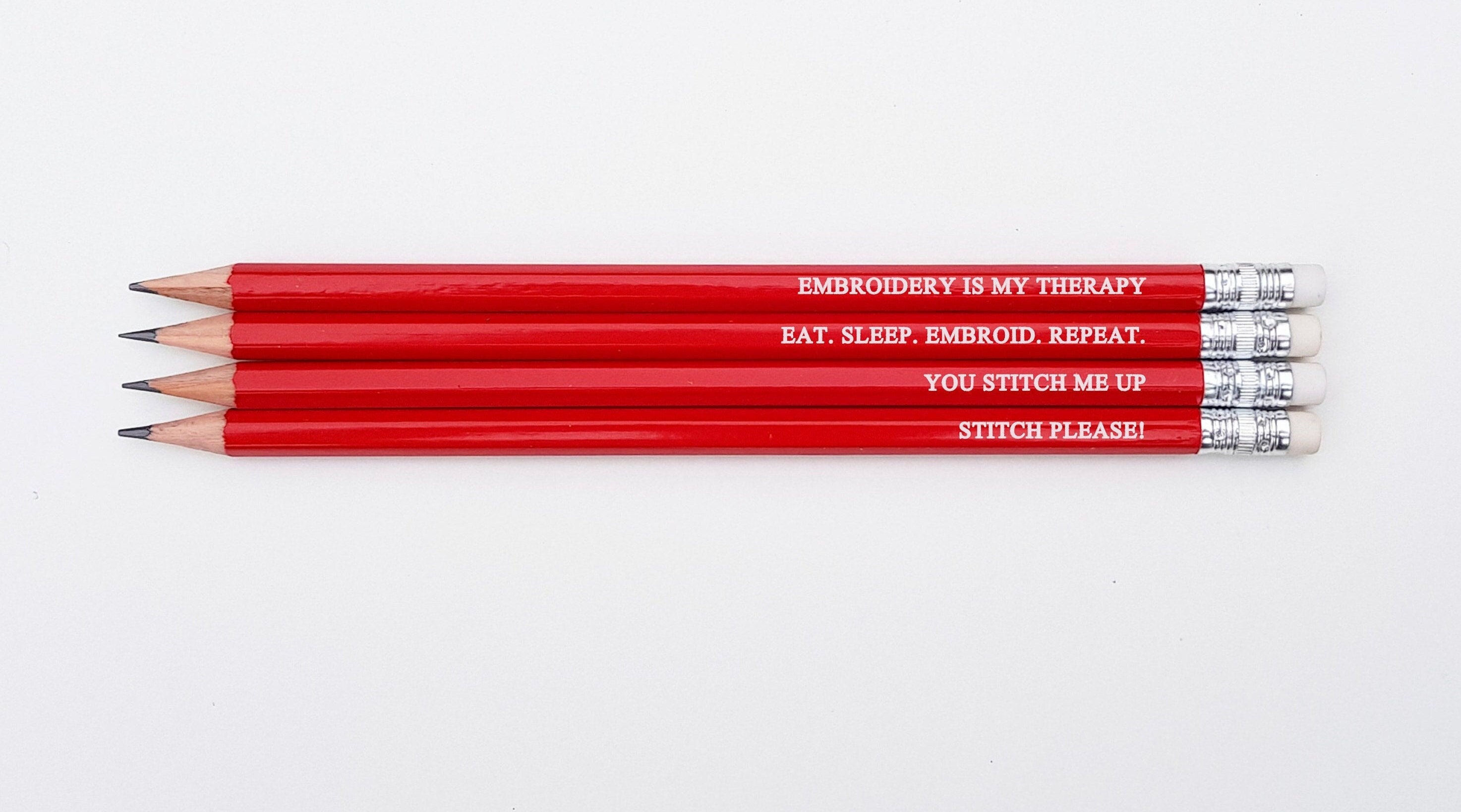 Embroidery Quote Pencils Needlework Lover Crochet Pencils