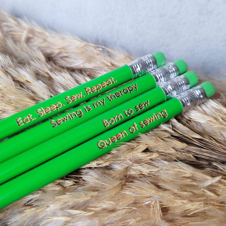 Sewing quote pencils sewing lover gift sewer gift seamstress gift gift for her craft gift born to sew sewing therapy Sewing gift image 4