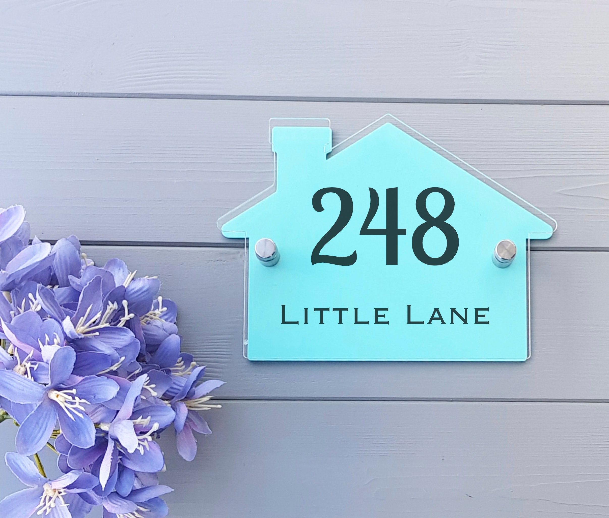 Modern House Number Sign Double Layered Acrylic Black Vinyl Etsy UK