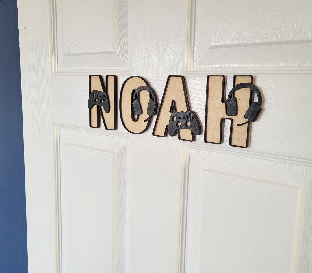 Gaming Letter Personalised Sign for Kids Room Gamer Letter Computer ...
