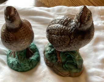 Pair of vintage ceramic quail.