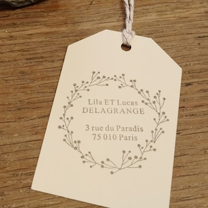 Tampon adresse sur mesure Lila & Lucas, tampon adresse personnalisé, tampon adresse papeterie mariage, tampon personnalisé sur mesure,