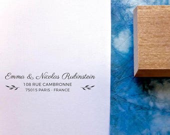 Custom address stamp Emma & Nicolas, personalized address stamp, wedding stationery address stamp, custom custom stamp,
