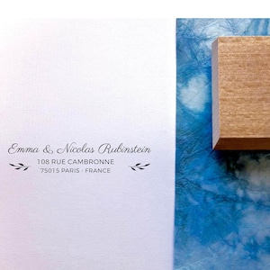 Tampon adresse sur mesure Emma & Nicolas , tampon adresse personnalisé, tampon adresse papeterie mariage, tampon personnalisé sur mesure,
