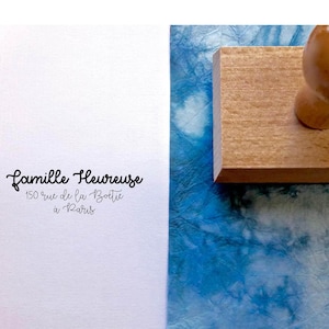Tampon adresse sur mesure famille Heureuse, tampon adresse personnalisé, tampon adresse papeterie mariage, tampon personnalisé sur mesure,