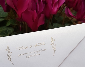 Stamp custom address Elise and Anton, personalized address stamp, wedding stationery address stamp, custom custom stamp,