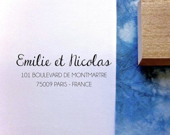 Emilie & Nicolas tailor-made address stamp to personalize your stationery and your mailings