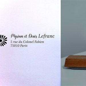 Tampon adresse personnalisable, tampon fabriqué sur-mesure pour personnaliser vos enveloppes, sceller votre signature au dos d'enveloppe A4