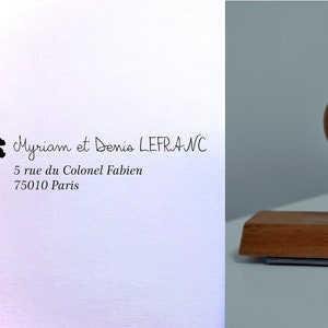 Tampon adresse personnalisable, tampon fabriqué sur-mesure pour personnaliser vos enveloppes, sceller votre signature au dos d'enveloppe A1