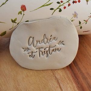 Tampon céramique et savon  pour personnaliser poterie et terre, médaillons, sculpture et oeuvres, tampon vintage personnalisé