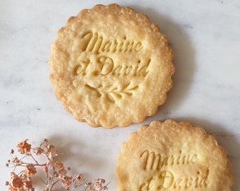 Marine David wedding biscuit stamp custom for custom shortbread or cookies, DIY custom biscuit, custom biscuit stamp