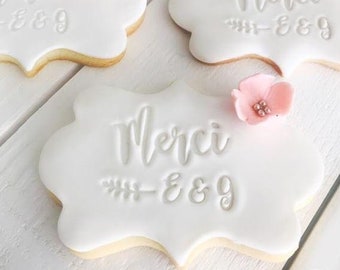 Custom E & G cookie stamp to customize shortbreads or cookies, DIY personalized cookie, custom cookie stamp