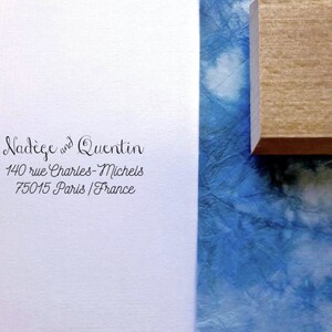 Nadège & Quentin custom address stamp, personalized address stamp, wedding stationery address stamp, personalized stamp
