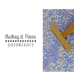 Tampon mariage Audrey & Pierre, tampon mariage logo personnalisable, tampon logo mariage sur mesure pour décorer vos papeteries de mariage