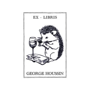 Customizable Ex-Libris Ink Pad The Epicurean Hedgehog, personalized stamp, library stamp and unique personalized stamp VJ7