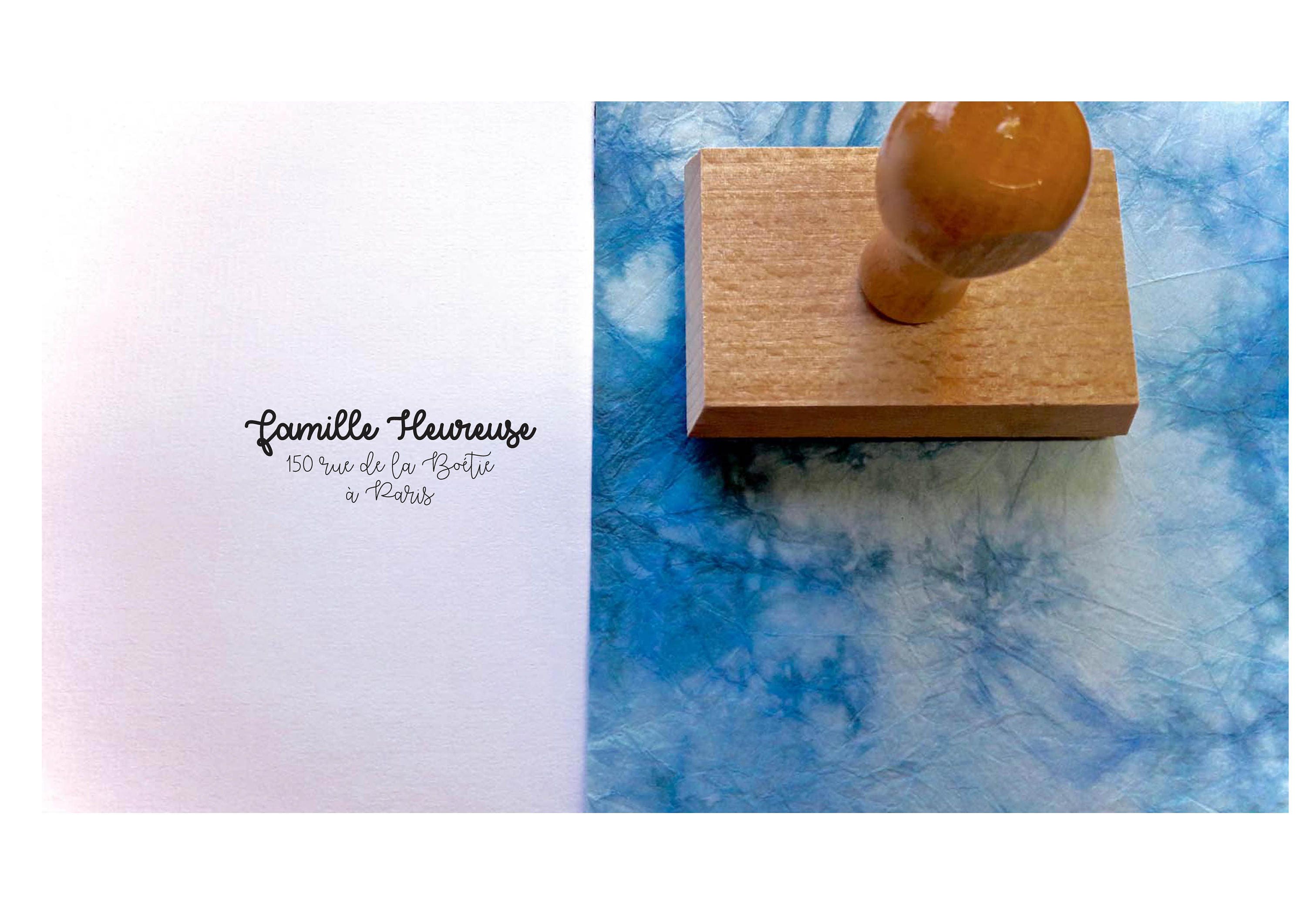 Tampon address bespoke Happy family, personalized address stamp, wedding stationery address stamp, custom custom stamp,