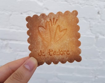 customizable biscuit tampon to customize your shortbread or cookies, biscuit stamp with sweet word