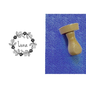 Tampon baptême personnalisé Luna, tampon baptême sur mesure, tampon prénom personnalisé,tampon date,tampon personnalisé,