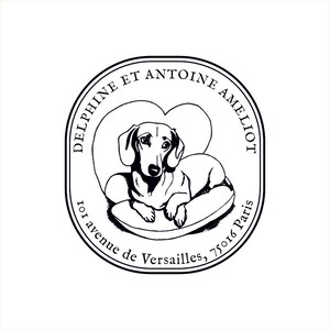 Timbro indirizzo bassotto personalizzabile personalizzabile con fiore, timbro personalizzato, timbro postale e timbro unico personalizzato VQ3