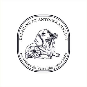 Timbro per indirizzo simpatico bassotto personalizzabile con fiore, timbro personalizzato, timbro postale e timbro unico personalizzato VQ1