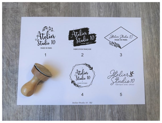 Personalized handmade stamp with your brand, company stamp, handmade stamp,  customizable stamp, vintage wood stamp model HJ