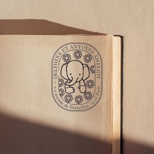 Timbro per indirizzo personalizzabile L'uccello in fiore, timbro personalizzato, timbro postale e timbro unico personalizzato VI8