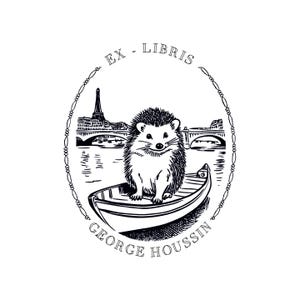 Tampon ex-libris Personnalisable hérisson paris, tampon bibliothèque, ex-libris élégant, ex-libris personnalisé, tampon pour livres VN11