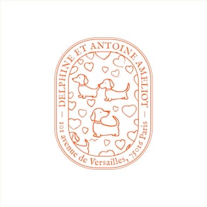 Timbro indirizzo bassotto personalizzabile personalizzabile con fiore, timbro personalizzato, timbro postale e timbro unico personalizzato VQ7