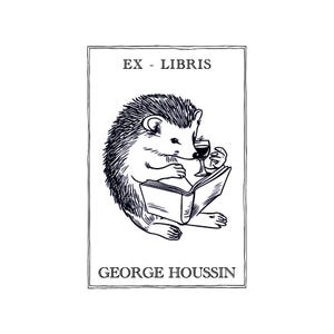 Customizable Ex-Libris Ink Pad The Epicurean Hedgehog, personalized stamp, library stamp and unique personalized stamp VJ5