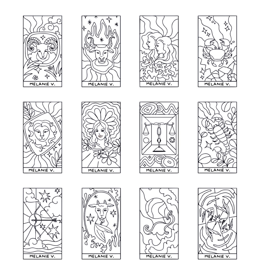 Exlibris Ink Stamp Customizable According to Your Astrological Sign to