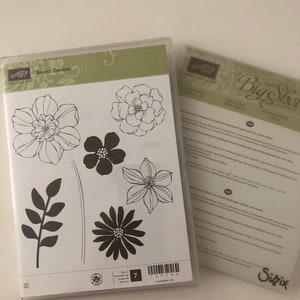 FREE SHIPPING Stampin&#39; Up &quot;Secret Garden&quot; stamp & die set combo, gently used