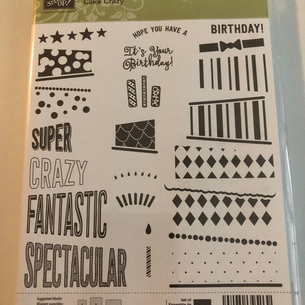 Stampin' Up "Cake Crazy" photopolymer stamp set, new