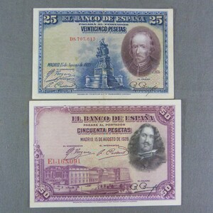 Banconota Spagna Spagna España, Lotto di 25, 50 pesetas 15 agosto 1928 Banconota