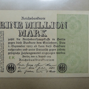 Banconota GERMANIA Germania, 1 Millionen Mark 08-09-1923 - Pk 102a Banconota NUOVA FDS