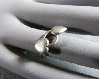RING two intertwined hearts Silver Ring SIZE 53