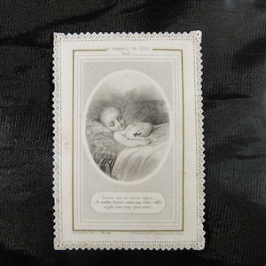 Image pieuse ancienne dentelle Canivet, carte religieuse, carte de prière Jesus, E. Boumard pl.46 à Paris, Holy card