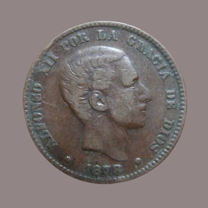 Spain Coin Spain - Alfonso XII - 10 centimos - 1878 - Copper - Quality!